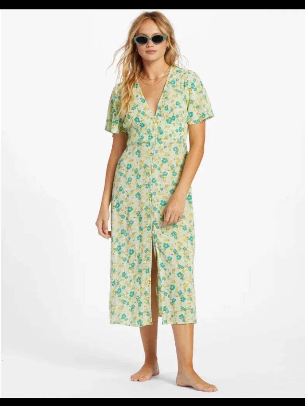 Billabong Your Girl Floral
Feminine Button Up Bodice Midi
Dress